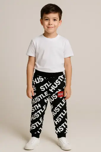 Premium Black Cotton Fleece Winter Jogger Trouser – Fit for All-Day (2 years)